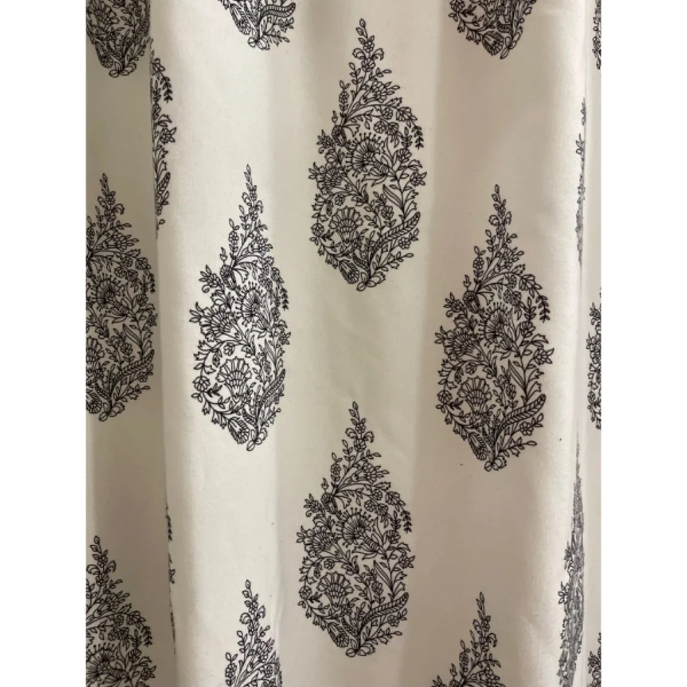 Style Lounge Celeste White Black Shower Curtain Paisley Medallion 72”x72”